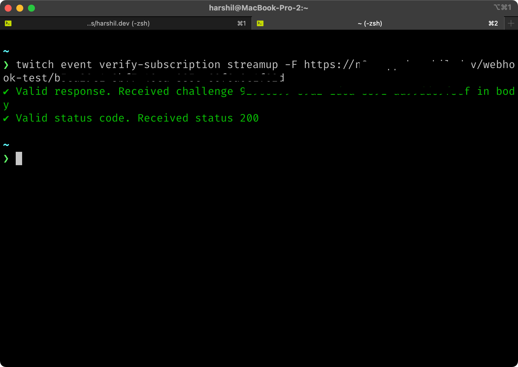 Success output