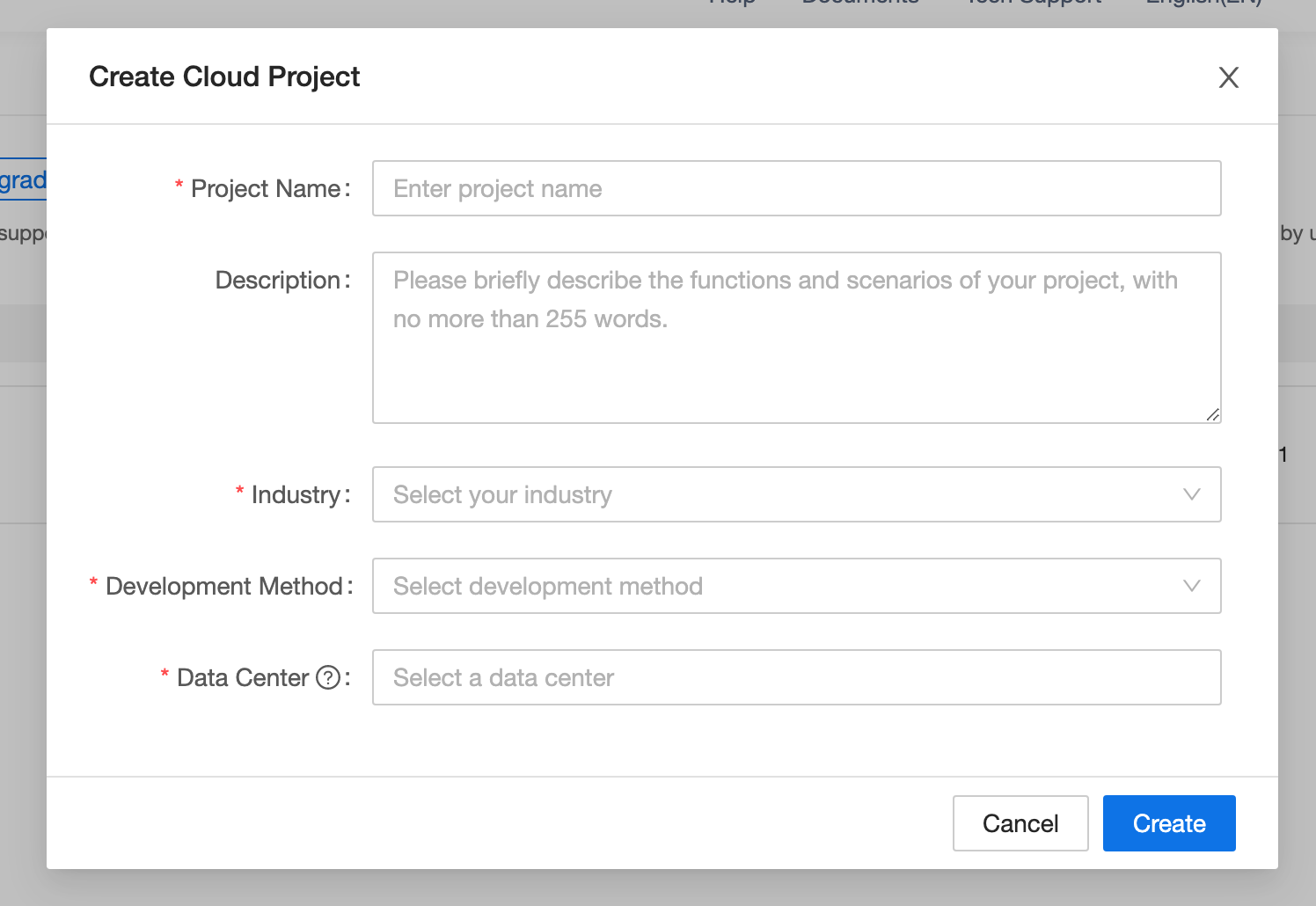 Creating a new project on the Tuya platform
