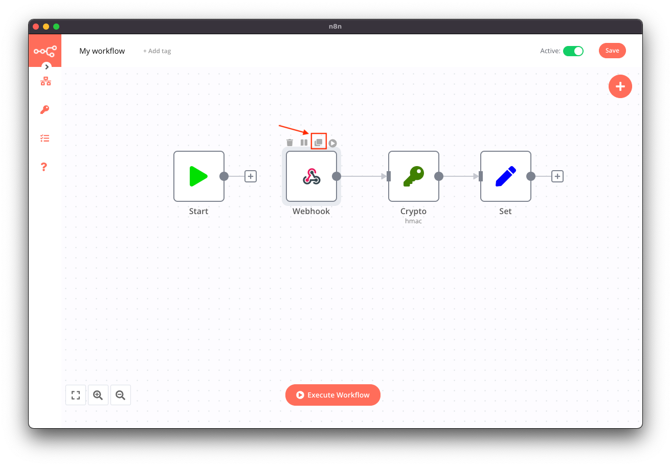 Duplicate the Webhook node