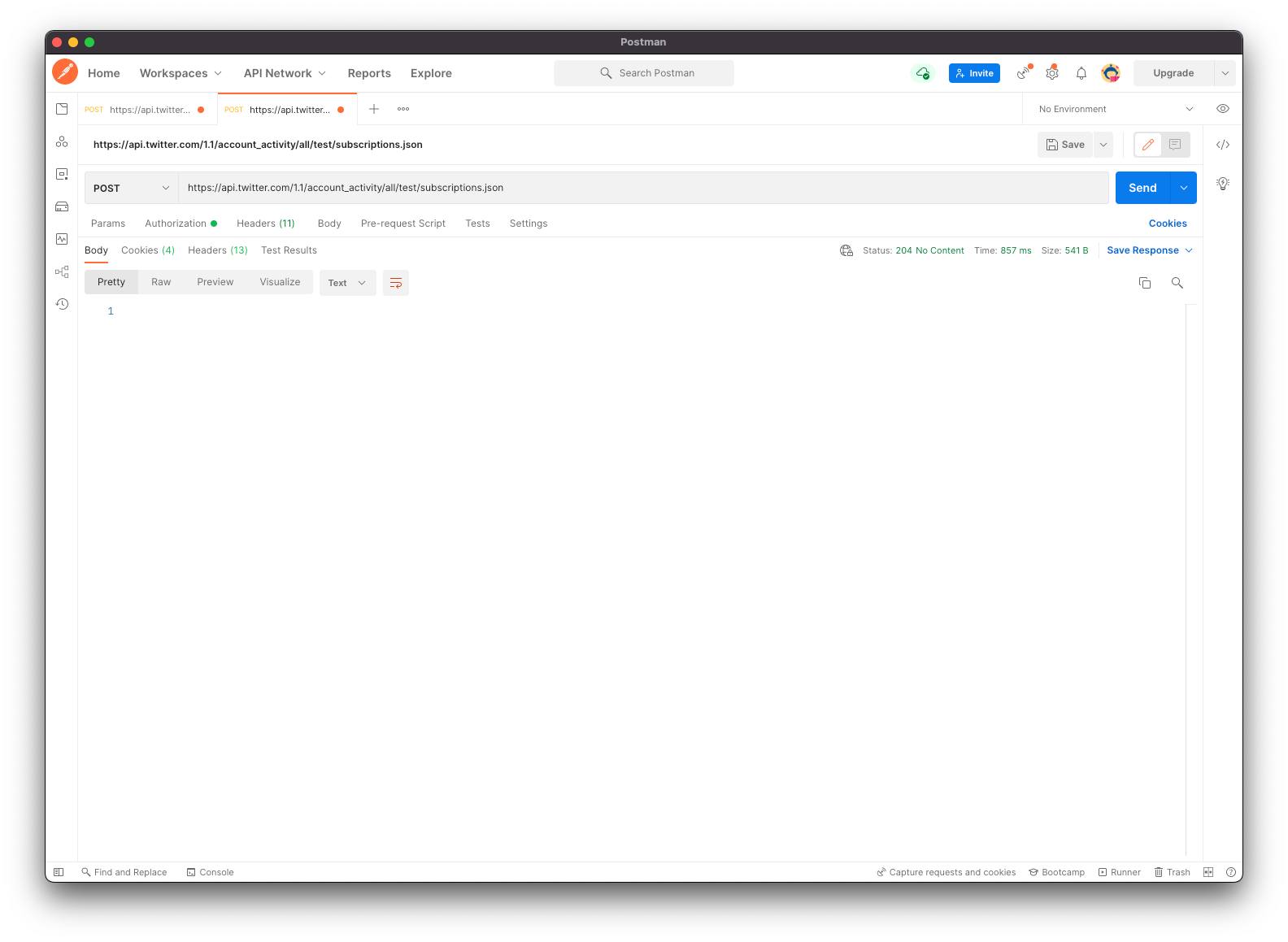 Workflow with two webhook node